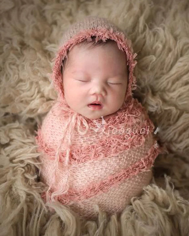 Kids Accessories Newborn Photography Props Blanket  Mohair  Wrap  Swaddling Photography Hat Backdrop Babies Photo Shoot Accessories