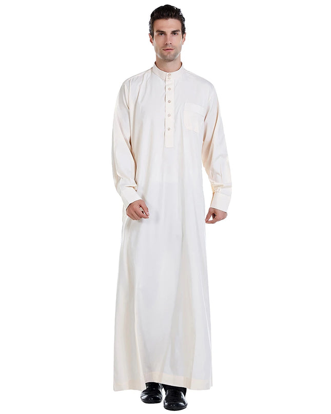 Jubbas Muslim Men Thobe Jubba Robe Long Sleeve Saudi Arab Kaftan Dress Islamic Abaya Loose Middle East Jubba Caftan Costumes Daffah New