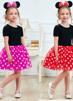 Kids Outfits New Kids Ballet Show Dress Princess Party Costume Infant Clothing Polka Dot Baby Clothes Birthday Girls tutu Dress with Headband