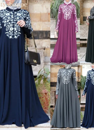 Dress kimono for women burka arabic print dress festa dubai abaya turkish kaftan islamic clothing muslim dress women