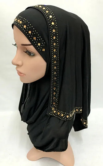 Hijab Fashion Rhinestone Women Lady Muslim Wrap Style Hijab Islamic Scarf Arab Shawls Headwear