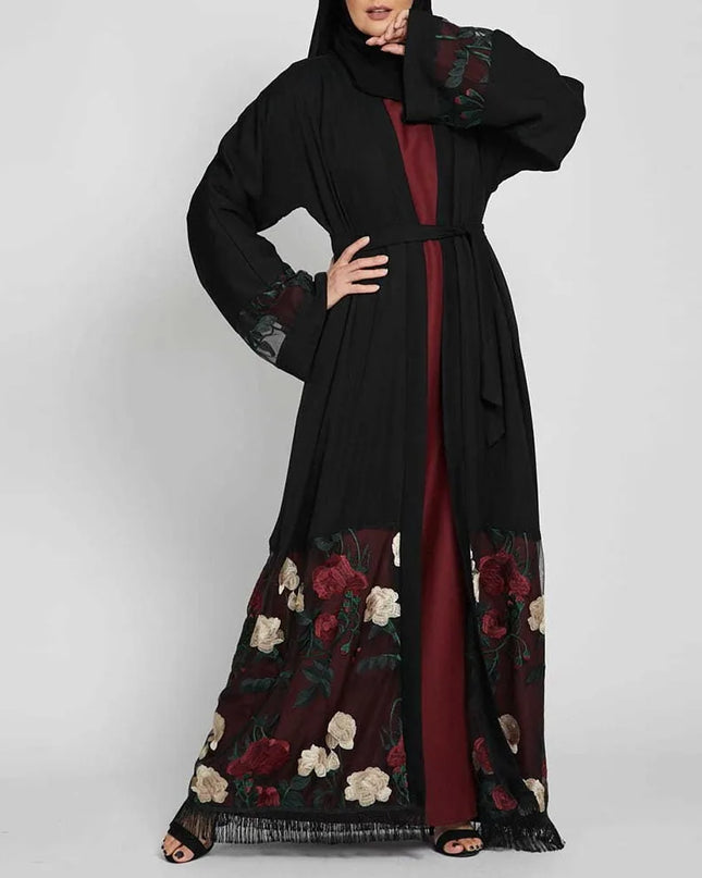 Abaya Cardigan Middle East New Kimono Embbroidery Arab Cardigan Kaftan Islamic Clothing Muslim Fashion Women Dresses Open Abaya Dubai