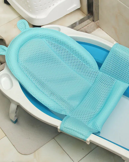 Kids Accessories Portable Baby Shower Grid Cushion Bed Babies Infant Baby Bath Pad Non-Slip Bathtub Mat Newborn Baby Safety Security Bath Seat