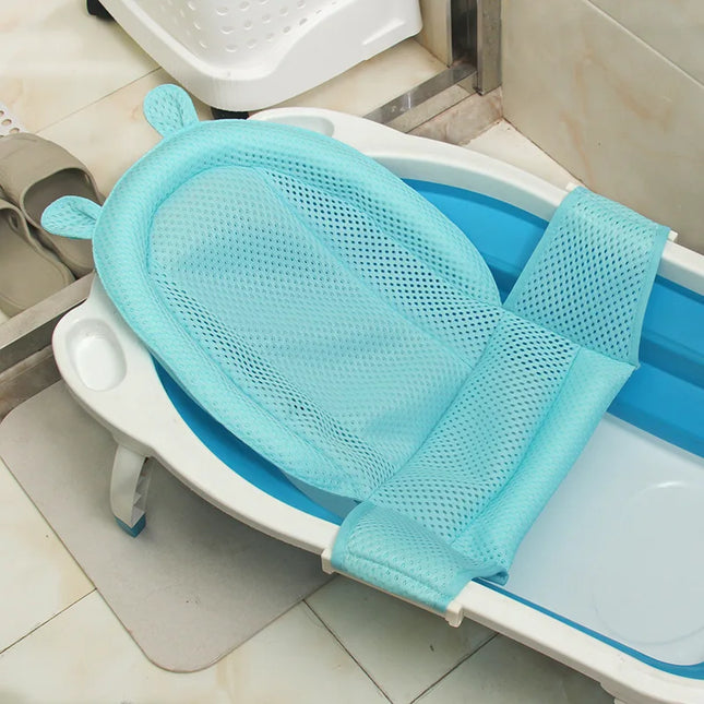 Kids Accessories Portable Baby Shower Grid Cushion Bed Babies Infant Baby Bath Pad Non-Slip Bathtub Mat Newborn Baby Safety Security Bath Seat