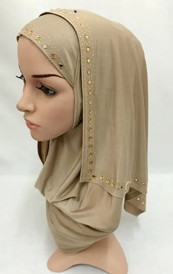 Hijab Fashion Rhinestone Women Lady Muslim Wrap Style Hijab Islamic Scarf Arab Shawls Headwear