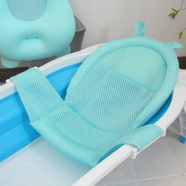 Kids Accessories Portable Baby Shower Grid Cushion Bed Babies Infant Baby Bath Pad Non-Slip Bathtub Mat Newborn Baby Safety Security Bath Seat