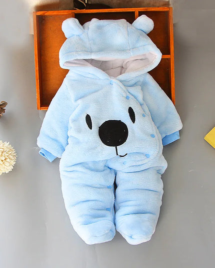 Babies Outfits Winter NewBorn Clothes 2023 New Style Baby Boys Girls Romper Cartoon Bear Plush Cute Overall Jumpsuit For Kids Infant Clothing