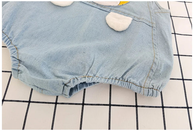 Babies Outfits DIIMUU Toddler Infant Boy Pants Denim Clothes Girls Overalls Dungarees Kids Baby Jumper Jeans Jumpsuit Clothing Outfits Shorts