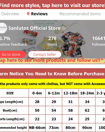 Babies outfits Sanlutoz Cute Infants Boys Clothing Sets Cotton Short Sleeve Baby Tops + Shorts 2Pcs Newborn Cartoon Clothes