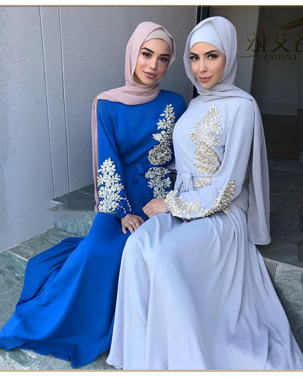 2023 New Fashion Women's Clothing Long Dress Elegant Dignified Embroidery Long Large Hem Dress Women's Worship Robe