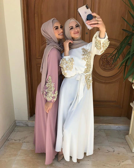 2023 New Fashion Women's Clothing Long Dress Elegant Dignified Embroidery Long Large Hem Dress Women's Worship Robe