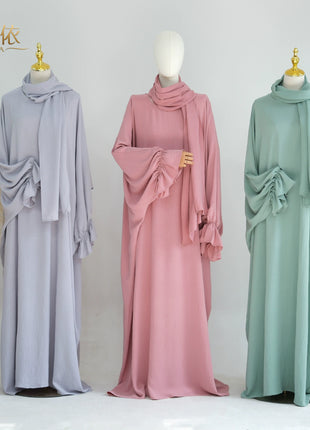 Dresses Loriya Middle East Dubai Turkey Solid Color TikTok AliExpress Solid Color Dress Lr669