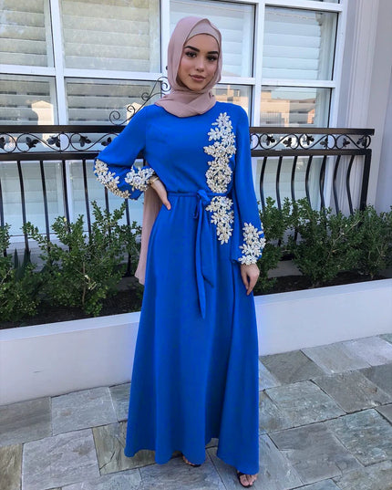 2023 New Fashion Women's Clothing Long Dress Elegant Dignified Embroidery Long Large Hem Dress Women's Worship Robe