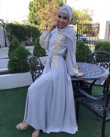 2023 New Fashion Women's Clothing Long Dress Elegant Dignified Embroidery Long Large Hem Dress Women's Worship Robe