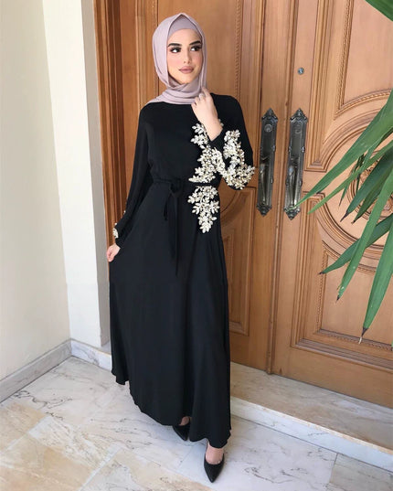 2023 New Fashion Women's Clothing Long Dress Elegant Dignified Embroidery Long Large Hem Dress Women's Worship Robe