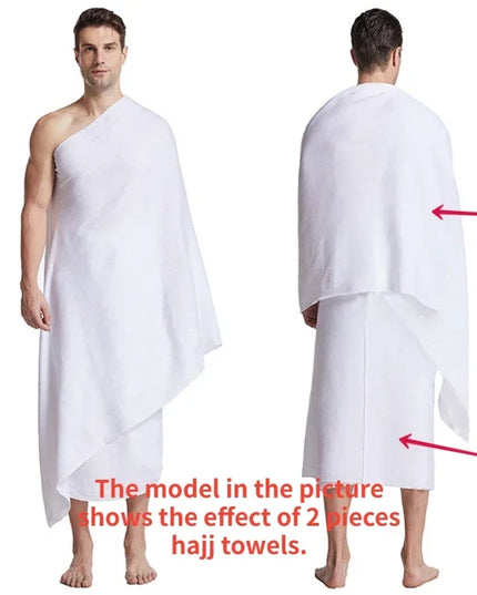 Accessories 1Pcs Ihram Hajj Towel Soft Comfortable White Pilgrimage Towel Arabia Muslim Ethnic Men Prayer Shawl Worship Hajj Costume