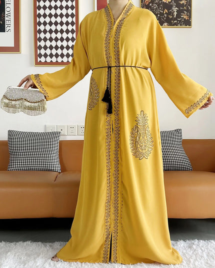 Dress Open Abaya Dubai Kaftan Muslim Cardigan Abayas Dresses for Women 2023 Casual Kimono Robe Femme Caftan Turkish Islamic Clothes