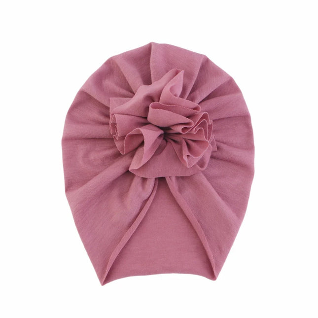 Kids Accessories Muslim Kids Baby Boy Girls Head Wrap Soft Cotton Turban Beanie Hat Flower Cap Peated Headwear Hair Loss Headband Cover Head 1-6Y