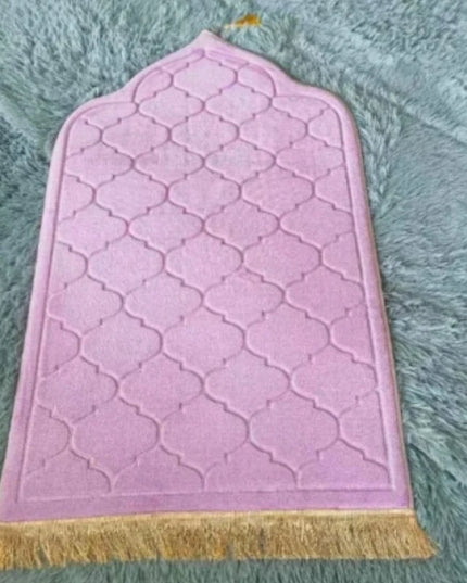 Accessories Flannel Prayer Mat for Muslim Ramadan Thick Printing Carpet Worship Kneel Embossing Floor Carpet Non-slip Soft Travel Prayer Rug