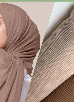 Hijab Muslim Women Solid Pleated Chiffon Scarf Stripe Hijab Wrinkle Shawls Wrap Woman Plain Crinkle Turbante Long Headband Maxi Wrap