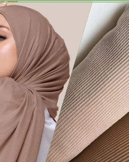 Hijab Muslim Women Solid Pleated Chiffon Scarf Stripe Hijab Wrinkle Shawls Wrap Woman Plain Crinkle Turbante Long Headband Maxi Wrap