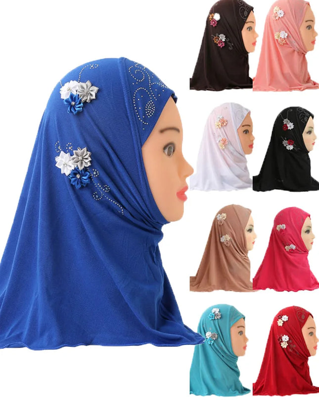 Kids Accessories Muslim Girls Kids Hijab Islamic Scarf Shawls No Decoration Soft and Stretch Material for 2 to 7 years old Girls Wholesale 50cm