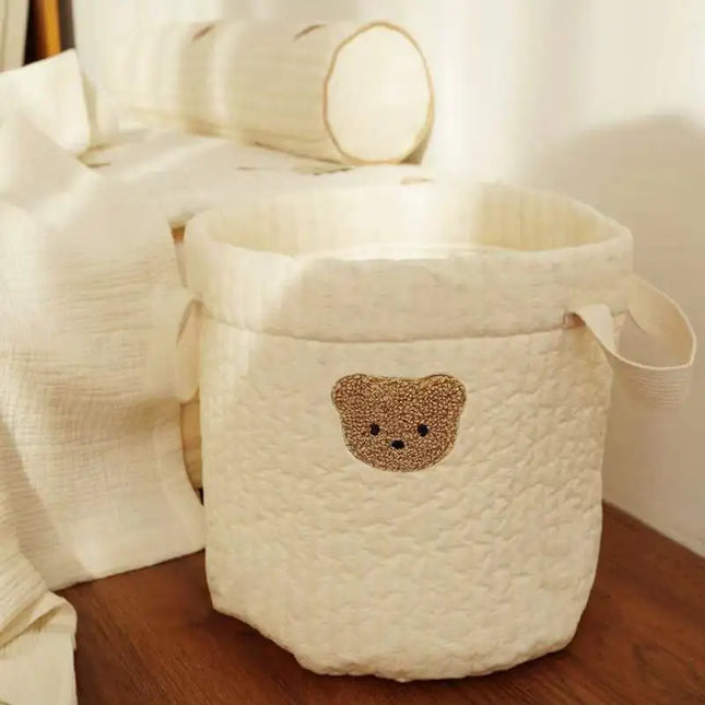 Kids Accessories- Baby Diaper Accessories Nappy Bags for Mom Cute Bear Large Capacity Mommy Bag Caddy Toys Dolls Storage Organizer Babies Accessories Beige