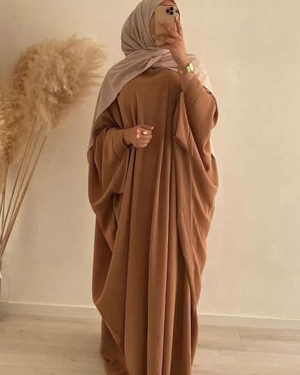 Abaya Mulsim Ramadan Prayer Long Dress Women Nida Batwing Sleeve Hijab Robe African Dresses Islam Dubai  Modest Abayas