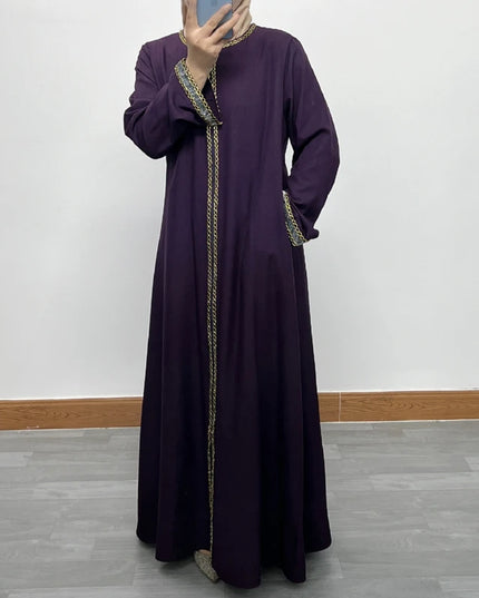 Abaya Front Zippered Arms Stone Abaya Dress Turkey Muslim Fashion Islam Clothing Dubai Istanbul Istanbulstyles