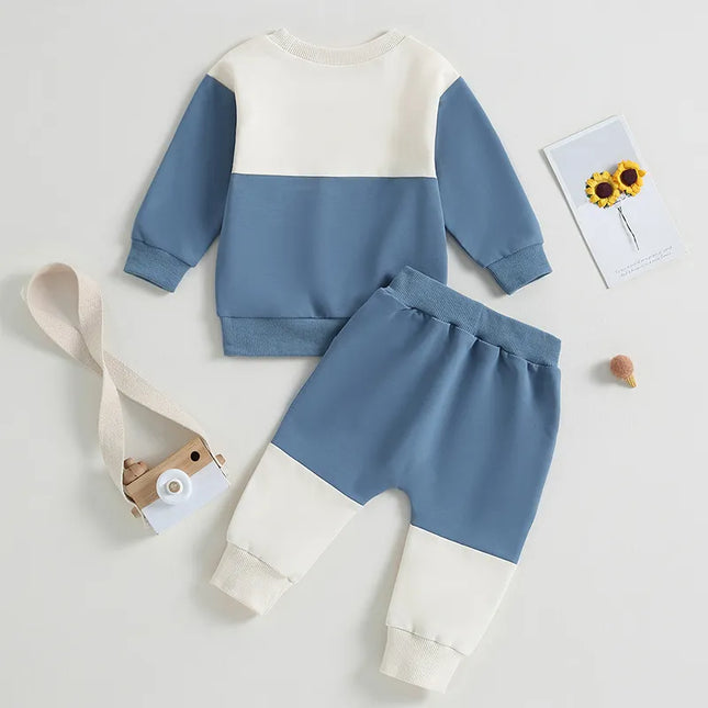 Babies Outfits Boys Fall Winter Clothes Long Sleeve Crewneck Sweatshirt and Pants 2PC Sweatsuit Casual Outfits for Toddlers