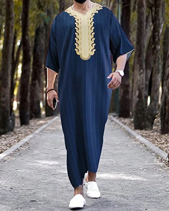 Jubba Thobe Islamic Clothing Ramadan Mens Abaya Dress Long Robe Saudi Wear Musulman Caftan Jubah Dubai Dress