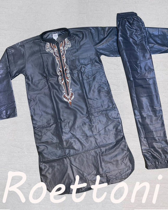 Kids Outfit 2 Pieces Muslim Boys Afghan Kids Dress Set Long Sleeve  Thobe For Children Shalwar Kameez Eid Pakistan India 3-16years Old