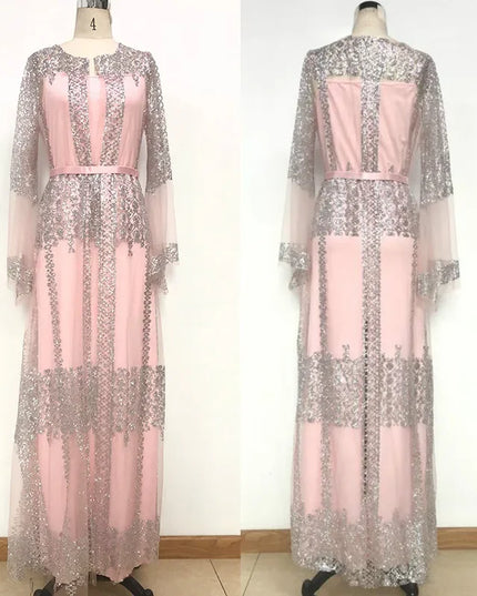 Dress Luxury Kimono Kaftan Robe Dress Abaya Caftan Marocain Dubai Islam Hijab Muslim Qatar Oman Turkey Clothing 2 Pices