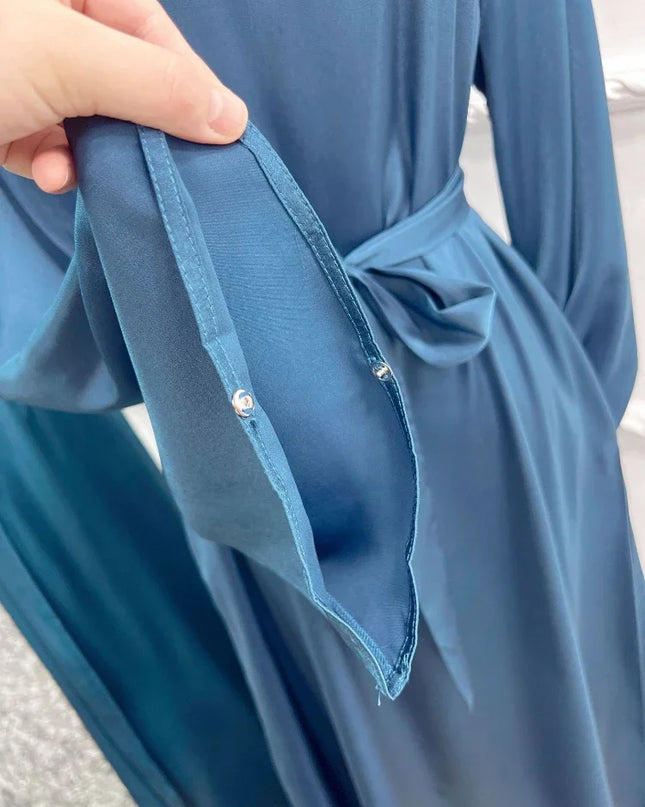Dress Abaya Dubai Turkey Flare Sleeve Muslim Hijab Dress Plain Closed Abayas for Women Islamic Clothing Kaftan Robe