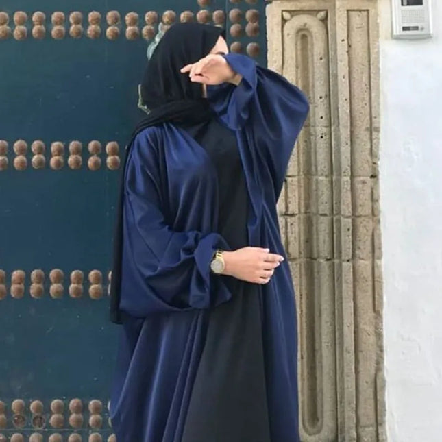 Abaya Ramadan Open Abaya Kimono Femme Muslim Satin Hijab Dress Abayas for Women Dubai Kaftan Robe Islam Elegant Modest Clothes