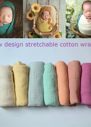 Kids Accessories Newborn Photography Props Wrap Baby Blanket Soft Stretchable Cotton Swaddling Photography Backdrop Babies Accessories