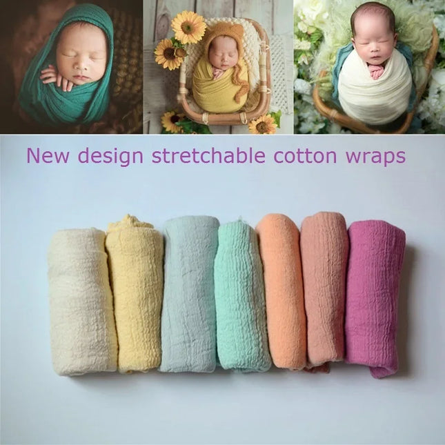 Kids Accessories Newborn Photography Props Wrap Baby Blanket Soft Stretchable Cotton Swaddling Photography Backdrop Babies Accessories