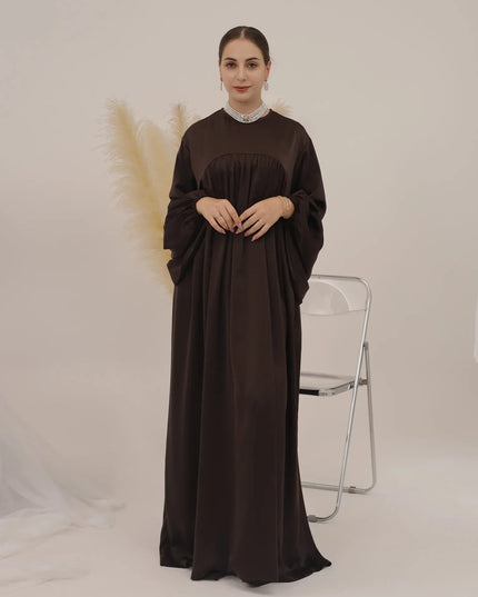 Abaya Muslim Long Dress Women Ramadan Eid Velvet Satin Balloon Sleeve Islamic African Dresses Dubai Turkish Modest Kaftan