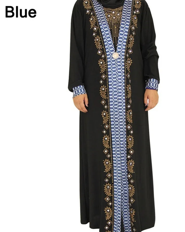 Dress Dubai Arab Islam Abaya Women Muslim Long Dress Sequin Beading Kaftan Robes Elegant Splice Maxi Dresses Islamic Clothing Caftan