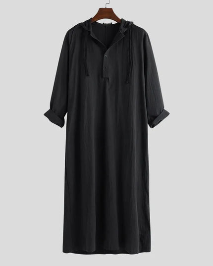 Jubbas Muslim Robes Men Clothing Kaftan Hooded Long Jubba Thobe Arab Turkish Abaya Islam Habit Musulman Homme Solid Color Ramadan Dress