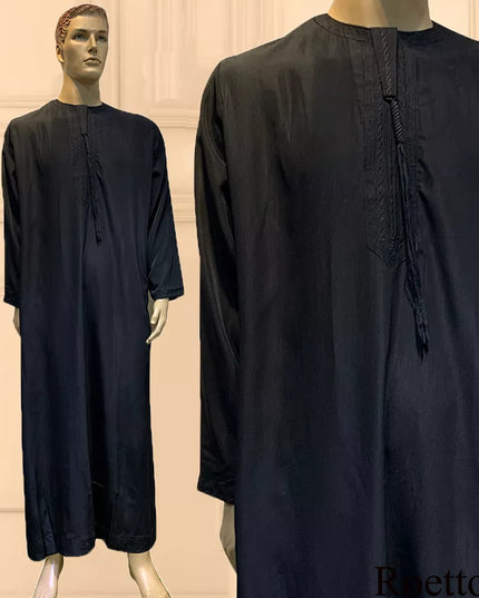 Jubba Long Sleeve Aman Abaya 1Piece Jubba Thobe For Men Kaftan Pakistan Muslim Saudi Arabia Djellaba Islam Clothing Prayer Robe Afghan