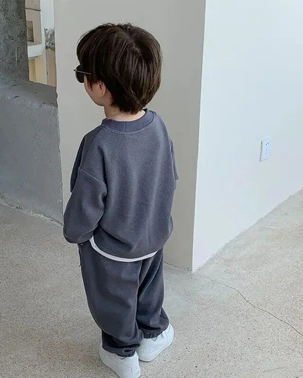 Kids outfit Spring and Autumn Children's Clothing Set 2023 New Korean Version Casual Boys' Sweater Pants 2 Piece Set Baby Loose Sports Set