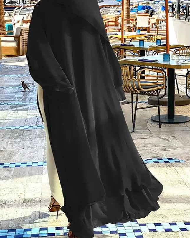 Abaya Fashion Muslim Hijab Abayas For Women Chiffon Open Abaya Kimono Dubai Turkey Islam Kaftan Casual Cardigan Femme Caftan