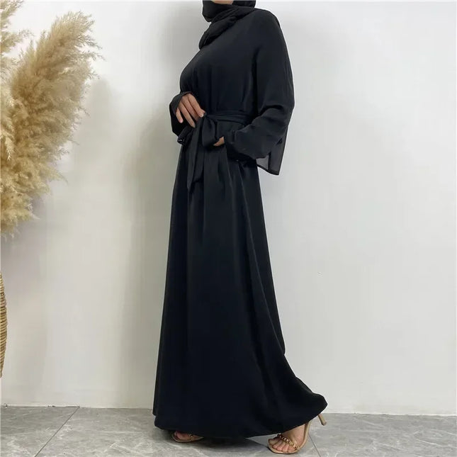Dress Abaya Dubai Muslim Hijab Dress Basic Closed Abayas for Women with Pockets Turkey Ramadan Eid Islamic Clothing Kaftan Robe