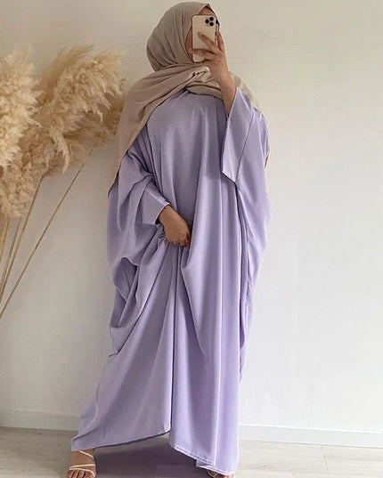 Abaya Mulsim Ramadan Prayer Long Dress Women Nida Batwing Sleeve Hijab Robe African Dresses Islam Dubai  Modest Abayas