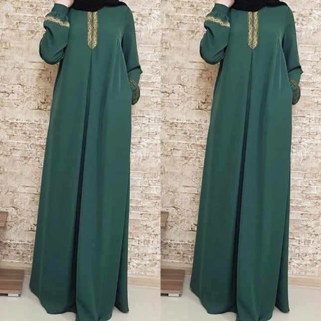 Abaya Dress Muslim Abaya Ethnic Style Print Islam Solid Loose Casual Robeabayas for Women Middle East Arabia 2023 muslim women