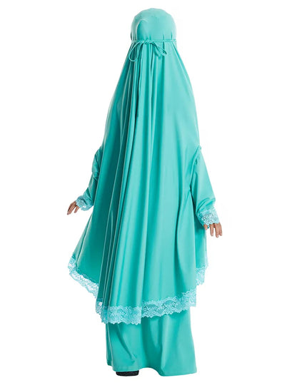 Kids Outfits Muslim Kids Girls Hijab Dress Overhead Eid Ramadan Khimar Skirt Prayer Garment Islam Caftan Burqa Abaya Robe Kaftan Hooded Gown