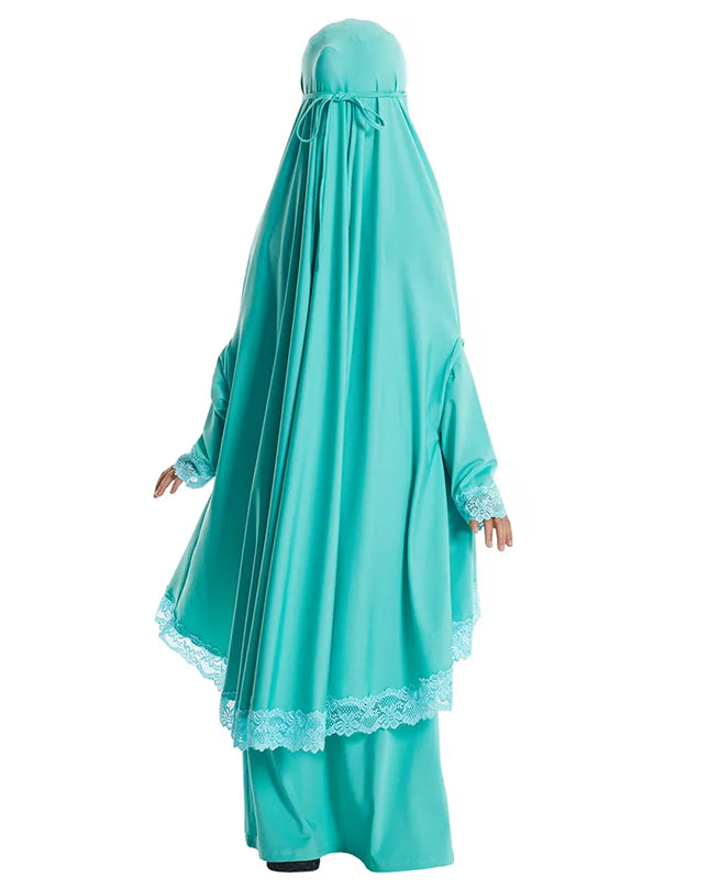 Kids Outfits Muslim Kids Girls Hijab Dress Overhead Eid Ramadan Khimar Skirt Prayer Garment Islam Caftan Burqa Abaya Robe Kaftan Hooded Gown