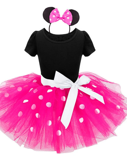 Kids Outfits New Kids Ballet Show Dress Princess Party Costume Infant Clothing Polka Dot Baby Clothes Birthday Girls tutu Dress with Headband