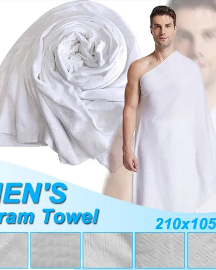 Accessories 1Pcs Ihram Hajj Towel Soft Comfortable White Pilgrimage Towel Arabia Muslim Ethnic Men Prayer Shawl Worship Hajj Costume